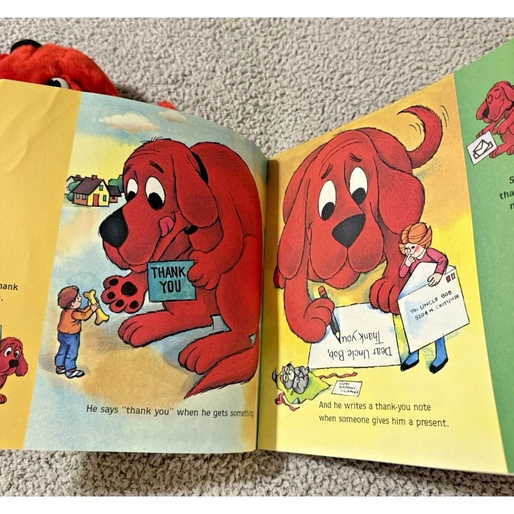 Clifford The Big Red Dog Scolastic Hand Puppet and Book Norman Bridwell Set